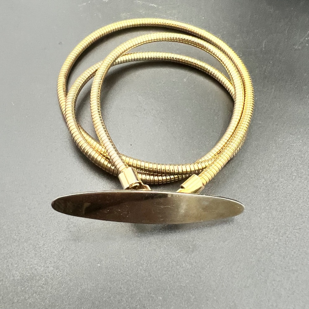 Vintage Gold Snake Chain Stretch Belt S/M Gold EXC - Picture 5 of 5